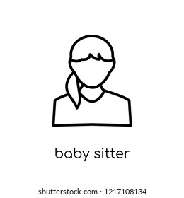 Baby sitter icon. Trendy modern flat linear vector Baby sitter icon on white background from thin line Professions collection, editable outline stroke vector illustration