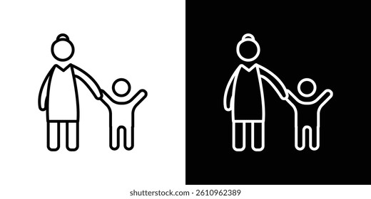Baby sitter icon Vector isolated outline drawing.