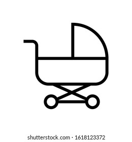 Baby sitter vector icon, baby sitter icon symbol sign in outline, lineart style isolated on white background