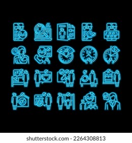 Baby Sitting Work Occupation neon light sign vector. Woman Babysitter Baby Sitting And Playing Games With Child, Education Courses And Teaching Kid, Night And Hourly Time Illustrations