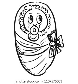 Baby. Sketch. Vector illustration