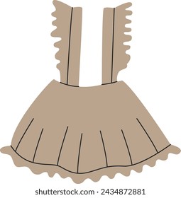 Baby Skirt With Suspenders Vector Illustration