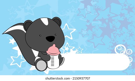 baby skunk cartoon background in vector format