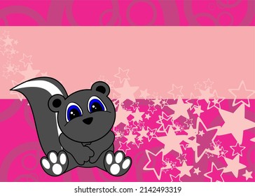 baby skunk cartoon illustration background in vector format