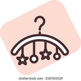 Baby sleep bed hanger, illustration, vector on a white background.