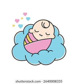 baby sleep logo design concept creative idea