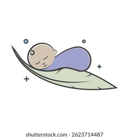 Baby Sleep logo design vector template. 