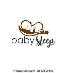 Logotipo do sono do bebê para cuidados de saúde Loja recém-nascida Loja Logo Template Vetor