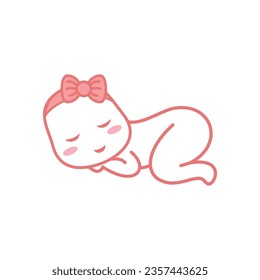 Baby sleep logo icon vector flat design