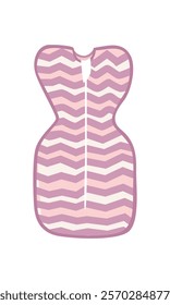 Baby sleep sack vector illustration in cartoon style. Baby sleeping bag clipart in flat design with zigzag pattern and a zipper running vertically down the center. Baby clothing, baby element.