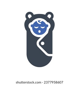 Baby sleeping bag Icon, Vector Graphics