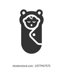Baby sleeping bag Icon, Vector Graphics