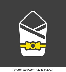 Baby sleeping bag vector glyph icon. Envelope for newborn. Graph symbol for children and newborn babies web site and apps design, logo, app, UI