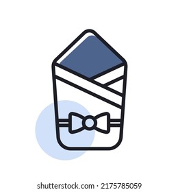 Baby sleeping bag vector icon. Envelope for newborn. Graph symbol for children and newborn babies web site and apps design, logo, app, UI