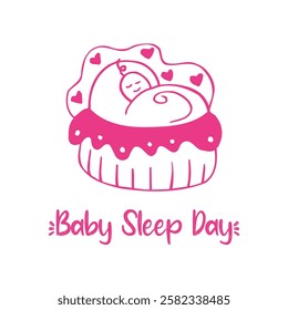 Baby sleeping. Healthy sleep patterns for the child in the first months. Sleep training. Daily routine for newborn. Using pacifier. Color vector illustration.