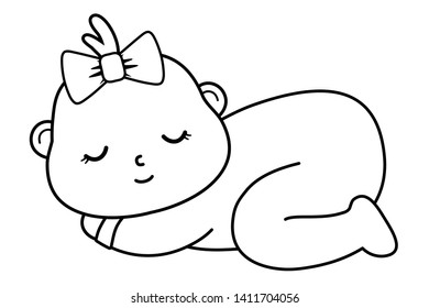 sleeping cartoon images black and white