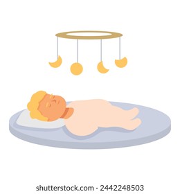 Baby sleeping icon cartoon vector. Cute infant relax. Sleep tired parent