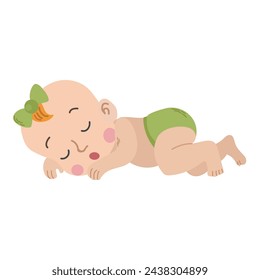 Baby sleeping icon clipart avatar isolated vector illustration