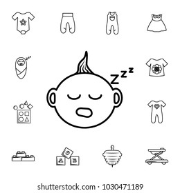 baby sleeping icon. Set of baby element. Premium quality graphic design. Signs, outline symbols collection, simple thin line icon for websites,  on white background