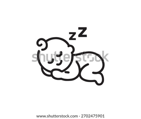 Baby sleeping icon vector design illustration