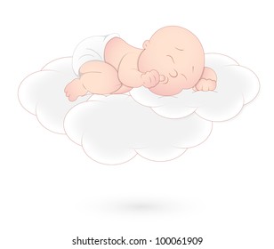Baby Sleeping on Cloud