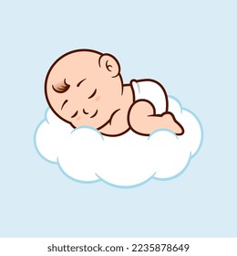 Bebé durmiendo en la nube