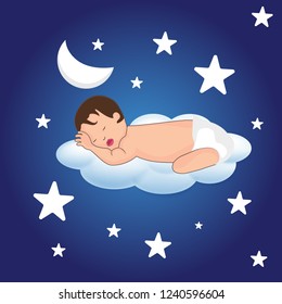 Baby Sleeping on the moon