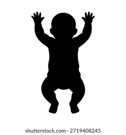 Baby sleeping silhouette vector flat illustration design.