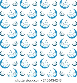 Baby sleeping sublime trendy multicolor repeating pattern vector illustration design