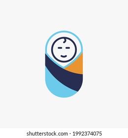 baby sleeping vector icon warm covered