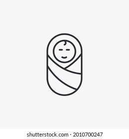 baby sleeping vector icon warm covered