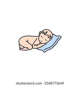 Baby Sleeping Vector, baby Sleeping Image, Kid Sleep Vector, Child Sleeping Illustration Image.