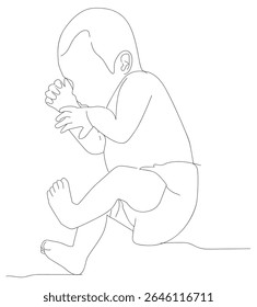  baby sleeping.single line drawing of baby sleeping