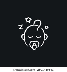Baby sleeps chalk icon. Vector isolated black illustration.
