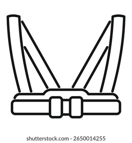 Vetor de contorno de ícone de arnês de funda de bebê. Tira recém-nascida segurando criança. Portador de criança
