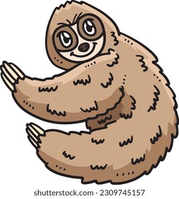  Baby Sloth Cartoon Colored Clipart Illustration
