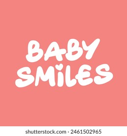 Baby Smiles on pink background.