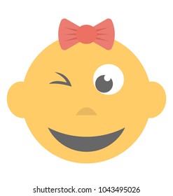 
Baby smiley with smirking expressions emoticon
