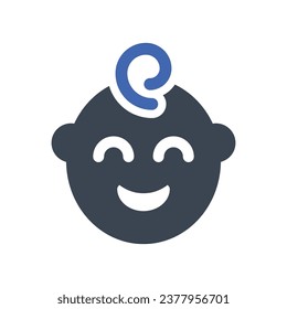 Icono sonriente del bebé, gráficos vectoriales