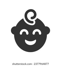 Baby smiling Icon, Vector Graphics