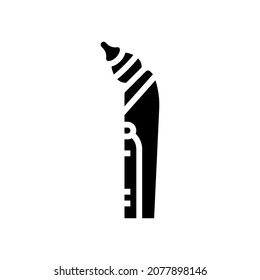 baby snot sucker glyph icon vector. baby snot sucker sign. isolated contour symbol black illustration