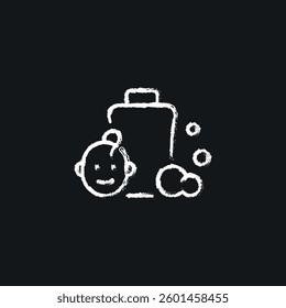 Baby soap chalk icon. Vector isolated black illustration.