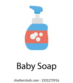 Baby soap, flat vector icon.