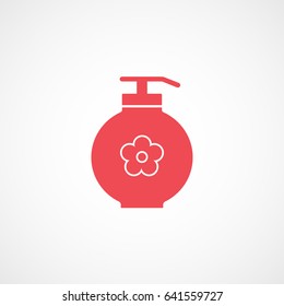 Baby Soap Red Flat Icon On White Background