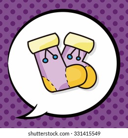 baby sock doodle, speech bubble