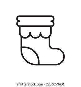 Baby Sock Outline Icon Vector Illustration