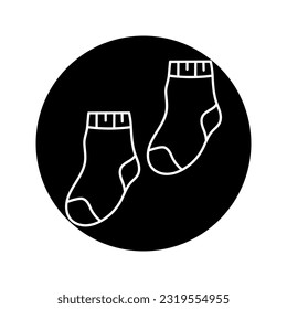 Baby socks black line icon. Pictogram for web page, mobile app, promo.