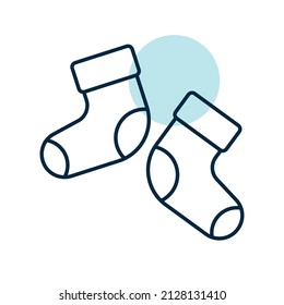 Baby socks bootees isolated vector icon. Graph symbol for children and newborn babies web site and apps design, logo, app, UI