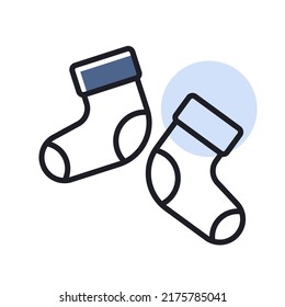 Baby socks bootees isolated vector icon. Graph symbol for children and newborn babies web site and apps design, logo, app, UI