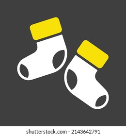 Baby socks bootees vector glyph icon. Graph symbol for children and newborn babies web site and apps design, logo, app, UI